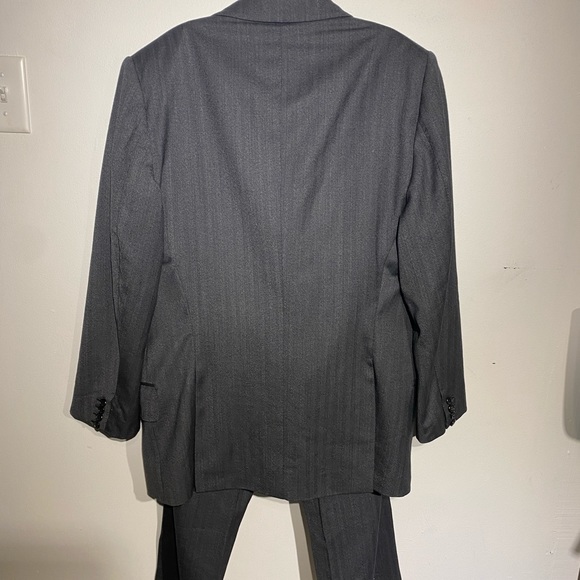 Tom Ford 3 piece suit herringbone stripe gray see info size measurements wool - Picture 3 of 16